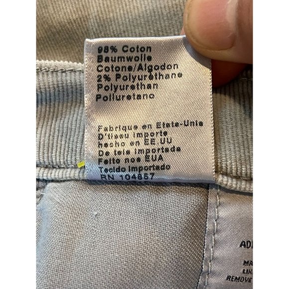 Adriano Goldschmied Women Jeans Corduroy Cigarette Ankle The Prima Gray Size 26R - Picture 11 of 11